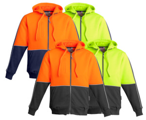 Clothing manufacturing: MENS HI VIS FULL ZIP HOODIE   ZT464