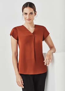 Clothing manufacturing: WOMENS KAYLA V-NECK PLEAT BLOUSE RB967LS