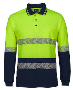 Clothing manufacturing: HI VIS L/S SEGMENTED TAPE POLO  6HLST