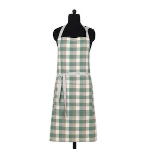 Internet only: Raine & Humble Double Check Apron - Aqua Storm *** REDUCED TO CLEAR - 20% OFF! ***