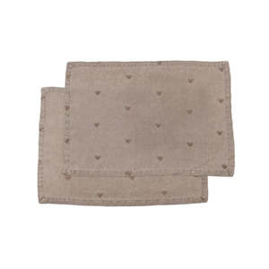 Raine & Humble Mason Bee Linen Placemats - Stone (Set of 6)