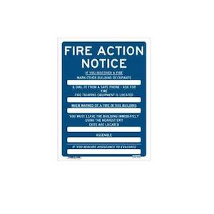 Fire Action Plan Sign