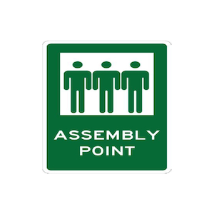 Fire Assemble Sign Small