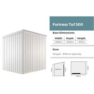 3.1 6 Square Metre Sheds: Fortress 2 x 1.7 Shed