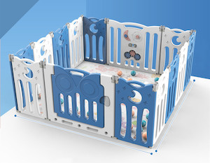 Floor covering: FOLDING PLAYPEN baby PLAYPEN kids play pen 12+2 blue