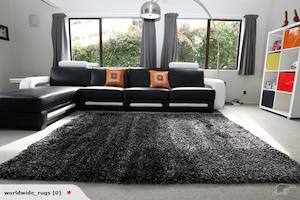 Storm Black shaggy rug carpet