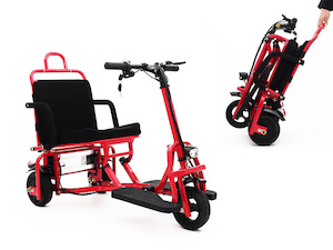 Foldable Electric 3 wheel mobility scooter red