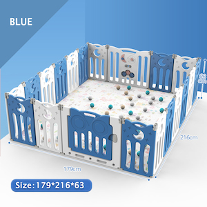 FOLDING PLAYPEN baby PLAYPEN kids play pen 18+2 blue