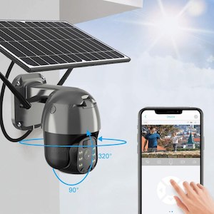 SOLAR and battery powered wireless security camera free batteries with 32GB card black