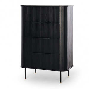 Furniture: Anders 4 Drawer Tallboy - Black