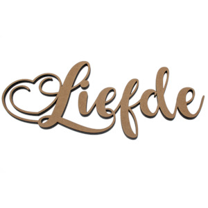 Laser engraving: Word Liefde Kiwi Laser