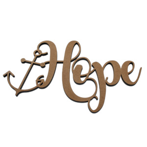 Laser engraving: Word Hope Kiwi Laser