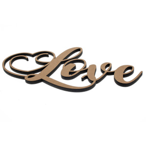 Laser engraving: Word Love Kiwi Laser