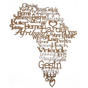 Africa Map Afrikaans Words Kiwi Laser