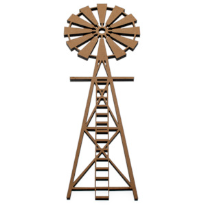 Laser engraving: Windmill - Windpomp Kiwi Laser