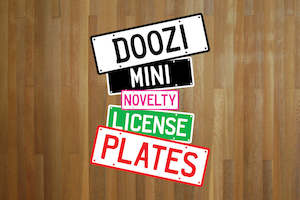 Mini NZ Style Number Plate (choose your text, colour, size, material)