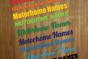 Hobby equipment and supply: Personalized Motorhome Name Sticker