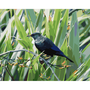 Tui in Flax Bush