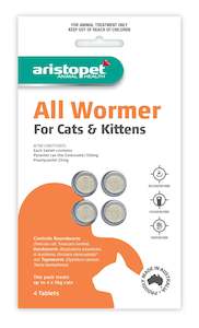 Aristopet Allwormer For Cats & Kittens 4 Pack