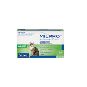 Pet: Milpro Cat Worming Tablets 2-8kg 2 Pack