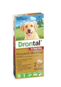 Drontal Dog Tablet For Dogs 20kg - 35KG 2 Pack