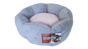 Pet: Brooklands Round Pet Bed Grey & Pink 53cm