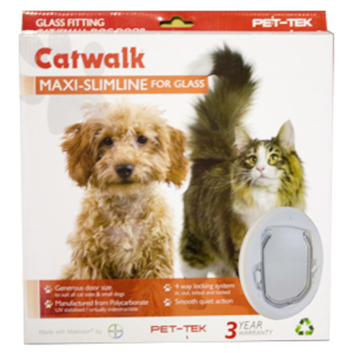 Catwalk Glass Fitting Large Cat / Small Dog Slim Line White