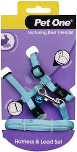 Pet: Pet One Lead & Harness Small Animal Aqua