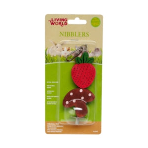 Living World Nibblers Wood Chews Strawberry & Mushroom