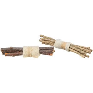 Trixie Seagrass & Wood Gnawing Sticks with Loofa 2pack