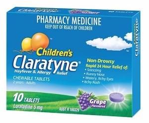 Pharmacy: Claratyne Child 5mg Chewable Tablets 10 Grape