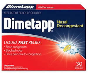 Pharmacy: Dimetapp Nasal Decongestant Liquid Capsule 20