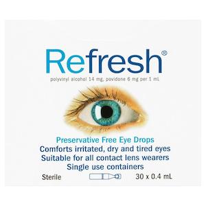 Pharmacy: REFRESH Preservative Free Eye Drops 30 x 0.4 ml