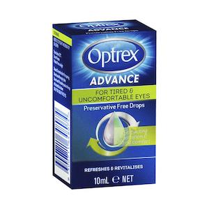 Pharmacy: Optrex Advanced Preservative Free Tired Eye Drops 10ml