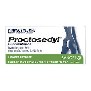 Pharmacy: PROCTOSEDYL Suppository 12 pack