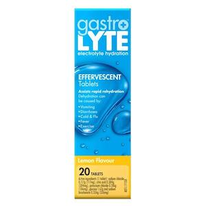 Pharmacy: GASTROLYTE Effervescent Hydration Lemon 20s