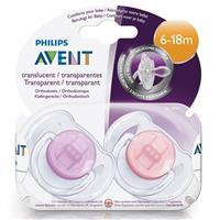 Pharmacy: Philips Avent 6 months + Soother Translucent 2 Pack