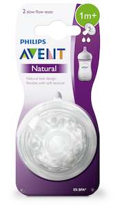 Pharmacy: Philips Avent Natural Teat Slow Flow 1 month + 2 Pack