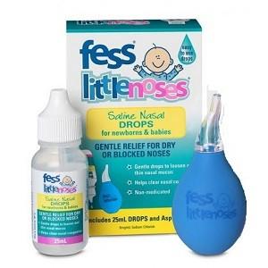 Pharmacy: FESS Little Noses Saline Drops 25ml and Nasal Aspirator