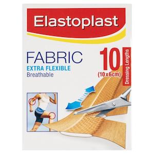 ELASTOPLAST Fabric Extra Flexible Plasters 10cmx6cm 10 pack