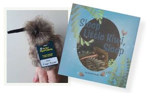 Pet: ‘SLEEP LITTLE KIWI SLEEP’: Kiwi Finger Puppet by Erin Devlin. Book by Deborah Hinde.