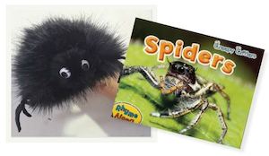 Pet: ‘CREEPY CRITTERS’ SPIDERS BOOK & PUPPET: A hugely informative nature book! Spider Hand Puppet and Spider Rhyme by Erin Devlin. Book by Sian Smith.