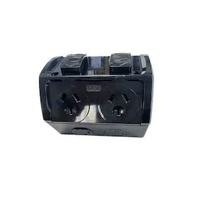 Motor vehicle parts: Power Point HEM Double 10 Amp Weatherproof IP53 Black