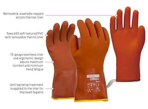 Work clothing: Esko Towa Thermal Lined PVC Dipped Winter Gloves