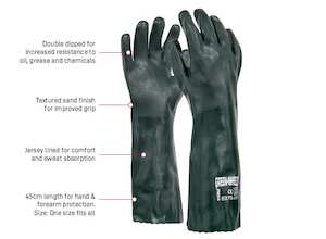 Work clothing: Esko PVC Glove Green Double Dipped 45cm