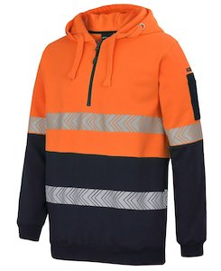 Work clothing: JB's Hi-Vis D/N 1/2 Zip Segmented Tape Hoodie