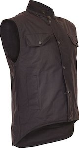 Caution Oilskin Sleeveless Vest - Brown