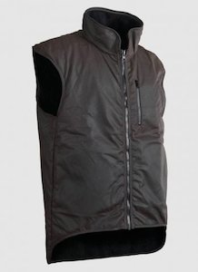 Work clothing: STYX MILL Oilskin Brown Fur Lined Vest