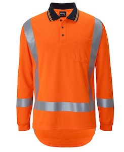 JB's Hi Vis D/N L/S Non Cuff Traditional Polo