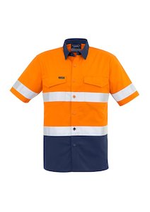 Syzmik Mens Rugged Cooling HI Vis Taped Short Sleeve Shirt